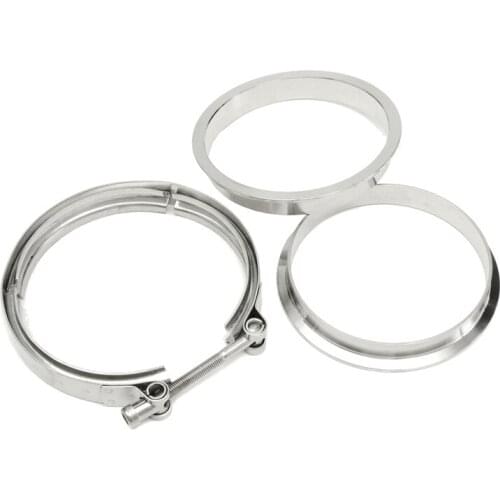 5" Inch V Band Clamp Turbo Exhaust Down Pipe #304 Stainless Steel with 2 Flange For for turbo exhaust system