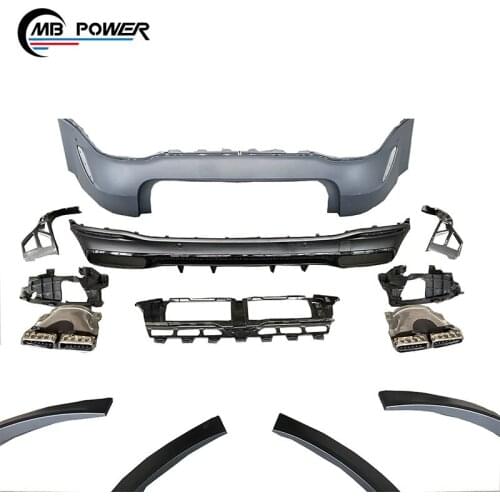 High quality gle class w167 gle 63 bady kit with over fender rear bumper rear diffuser with tailpipe