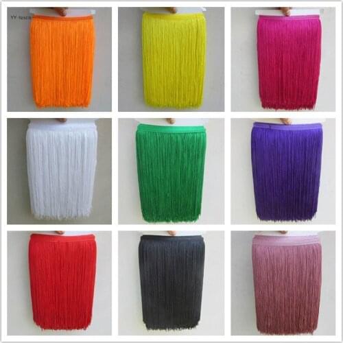 YY-tesco 5 Yard 30CM Long Lace Fringe Trim Tassel Fringe Trimming For Diy Latin Dress Stage Clothes Accessories Lace Ribbo