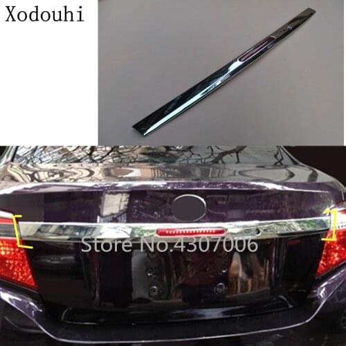 Car Panel Tail Rear Door (With Light) Lamp Trunk Tailgate Frame Plate Trim 1pcs For Toyota Vios/Yaris Sedan 2014 2015 2016