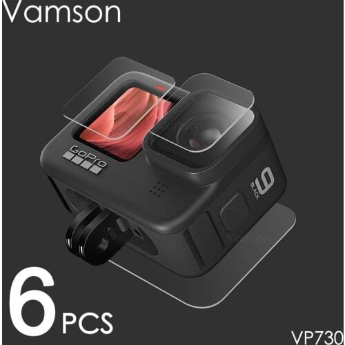 Vamson Tempered Glass Protector Film Lens Screen Camera LCD Screen Protective Film for Gopro Hero 9 Black Camera VP730