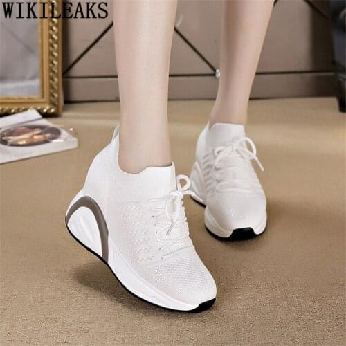 Wedge Sneakers Elevator Shoes Women Fashion Height Increasing Shoes Luxury Woman Vulcanize Shoes Platforms Zapatillas Mujer 2021