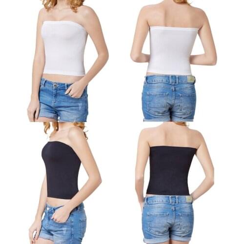 2021 Summer Womens Tops Intimate Clothing Sexy Breathable Movement Strapless Tube Top Solid Color Wrapped Chest Black White