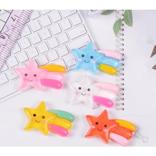 1000pcs/lot 24X15mm Resin Star Meteor Cabochon For Scrapbooking Craft Mobile Case Decorative Embellishment