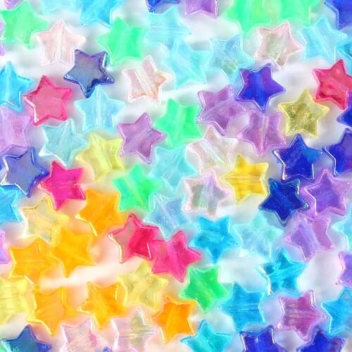 11x11x5mm Acrylic Glass Spacer Beads Star Shape Transparent AB Rainbow Color Beads For Jewelry Making DIY Handmade Bracelet
