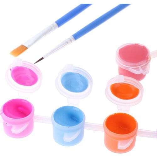 12Colors Fabric Hand Painted Wall Plaster Painting Drawing For Kids Acrylic Paint WaterBrush Pigment Set for Clothing Textile