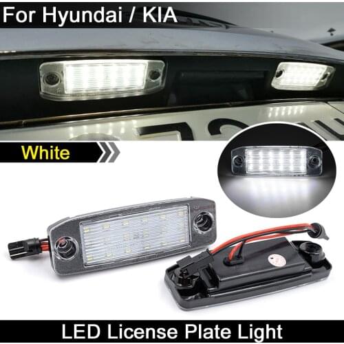 2Pcs For Kia Sportage For Hyundai Sonata 10 For Sonata YF For GF 10 White LED License Plate Light Number Plate Lamp