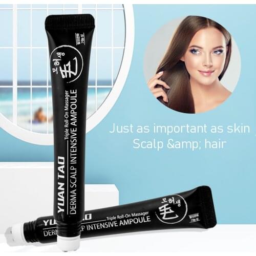 20ml Hair Line Growth Derma Scalp Intensive Ampoule Hair Fast Roll Triple Massager Essence Loss Regrow Hair
