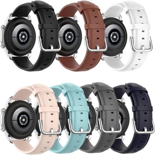 20MM Leather Wristband Watch Strap Watchband for Samsung Galaxy Watch 3 41MM SM-R850 for Huawei Watch GT2 42mm for Garminmove3