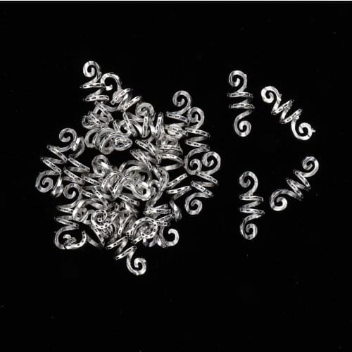 30pcs Spiral Hair Beard Clip Cuff Rings Jewelry Craft Accessories