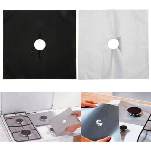 4pcs Stove Protectors Reusable Gas Burner Cover Liner Aluminum Foil Stovetop Mat Pad Clean Liner For Kitchen Cookware