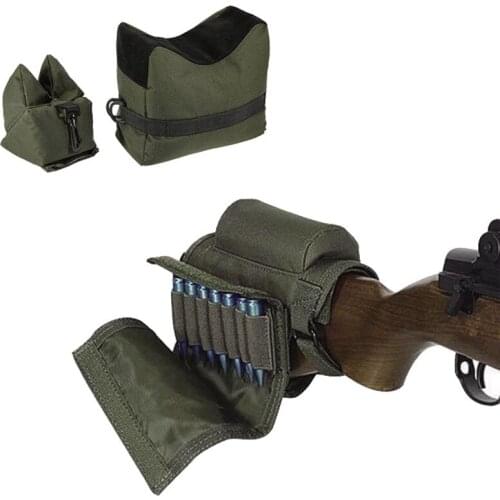 Tactical Hunting Gun Accessories Unfilled Sandbag Shooting Sniper Rifle Gun Support Bag + Cheek Rest Bag With Magazine Pouch