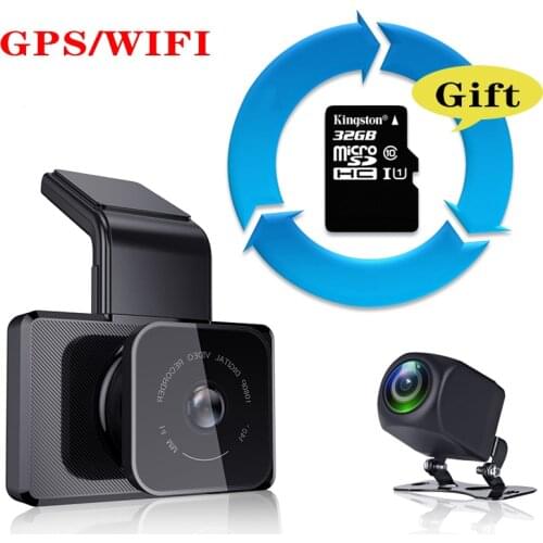 K10 WiFi/GPS Car DVR Dash Cam FHD 1080P Night Vision Hidden Dashboard Camera Car Video Driving Recorder Vehicle CameraG-sensor