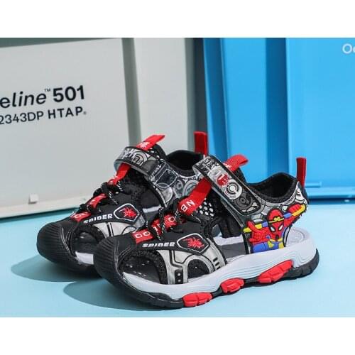 Disney childrens cartoon spiderman non-slip soft bottom boy beach shoes summer sandals student sports sandals