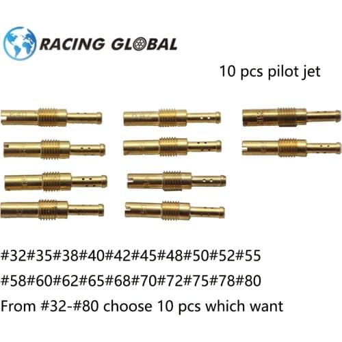 ALCON-Motorcycle 10Pcs/set Slow Idle Jet Racing Motorcycle Carburetor Injector Nozzle #32-#80 Choose For Free