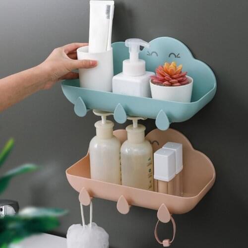 Hot Cloud Shaped Kitchen Bathroom Wall Mount Shelf Storage Rack Holder Organizer