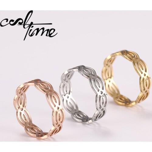 Cooltime Irsh Knot Finger Rings for Women New Fashion Wave Cute Luck Patten Simple Ring Filigree Fashion Jewelry Stainless Steel