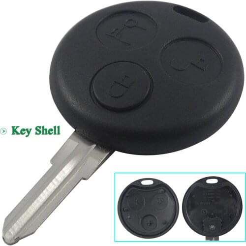 Bilchave 3 Buttons Remote Smart Car Key Case Shell For Mercedes Benz SMART Fortwo 450 Forfour Roadster With Blank Blade
