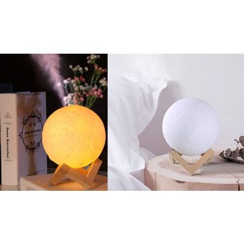Creative 13CM 880ml USB 3D Print LED Night Light Air Moon Lamp Humidifier