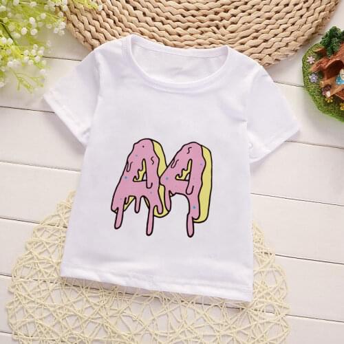 Summer 2021 Kids Boys Girls Birthday T-shirt Short Sleeved T Shirt Size 1 2 3 4 5 6 7 8 9 Year Children Party Clothing Tees Top