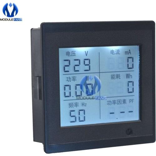 LCD Digital Display AC Voltage Current Power Frequency Meter Power Factor Meter AC80-300V Monitor Household Multi-function Meter