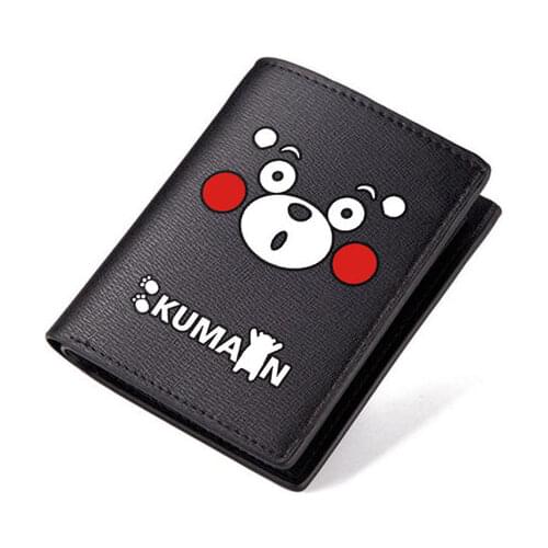 Fashion KUMAMON Wallets Short style Cute Bear Luminous PU Leather Cartoon Anime Student holders
