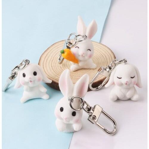 Cartoon Rabbit key Chain INS Girl Cute Car Key Chain Student Bag Airpods Pendant Fashion Small Ornament Couple Gift