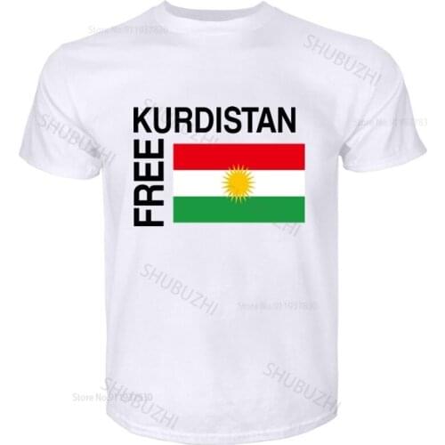 Men o-neck tshirt fashion brand t-shirt black new Free Kurdistan T-Shirt Flag Kurdistan Men Black T Shirt