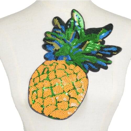 Fruit Pineapple Sequins Patches Appliques Sew On Patch for T Shirt Home Textiles Bags DIY Crafts Supplies Scrapbooking