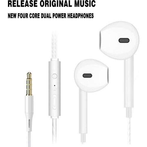 New Universal 3.5mm Wired Control Earphones With Microphone Stereo Headset In-Ear Sport Gaming For MP3 Phone Computer