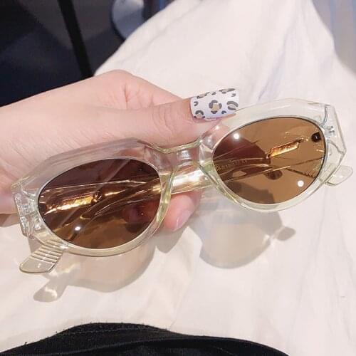 2020 New Fashion Brand Clear Brown Sunglasses For Women And Men Small Square Gradient Hip Hop Eyewear Female Uv400 Sun Glasses
