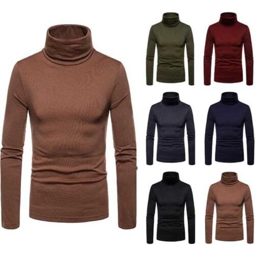 2020 New Autumn Winter MenS Sweater MenS Turtleneck Solid Color Casual Sweater Mens Slim Fit Brand Knitted Pullovers