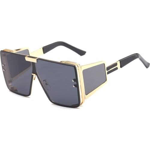 2021 New Fashion One Piece Sunglasses Women Vintage Oversized Square Sun Glasses Men Big Frame Wide Leg Eyewear Unisex Oculos