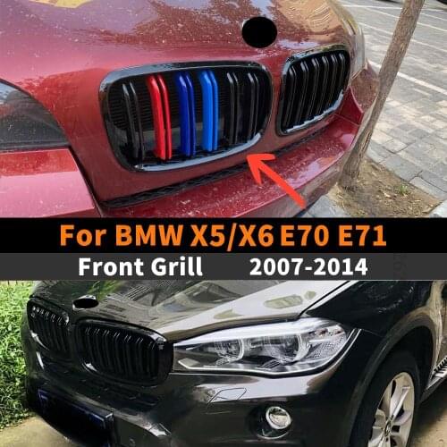 Front Grille Racing Grill Trim Styling Facelift Kidney Inlet Grille Body Kit For BMW X5 X6 E70 E71 2007 2008 2009 2010 2007-2014