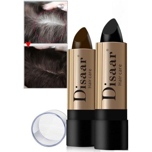 Hair Lipstick Color Pen Cover Hair Stick Lasting Fast Temporary Hair Dye Cream Black Brown Cover White Styling Hair Color Pen