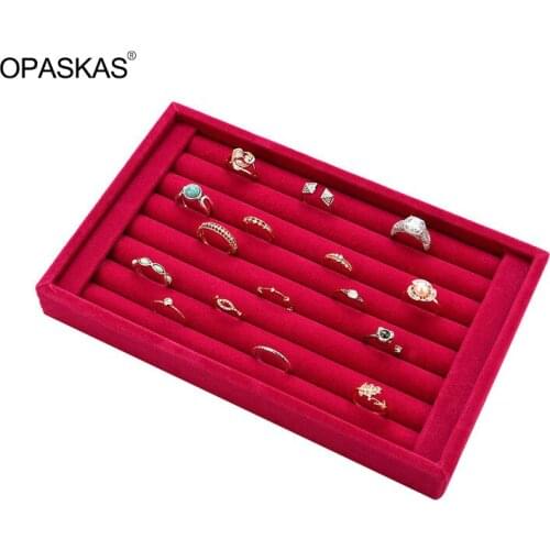 Luxury Jewelry Packaging for Women Ring Jewelry Pendant Velvet Display Organizer Tray Holder Earring Jewelry Storage Case