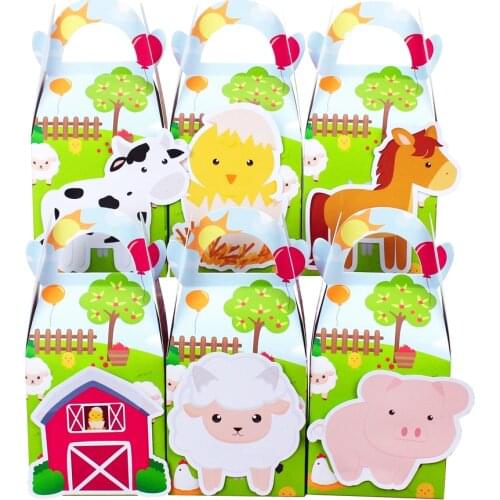 Farm Animal Favor Box Candy Box Gift Box Kids Birthday Party Supplies Decoration Farm Party Event Party Supplies