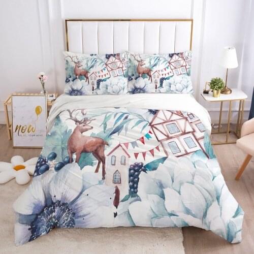 Modern Quilt/Comforter/Blanket Case Pillowcase Bedding Sets Duvet Cover Set with Zipper King Queen Twin Size 3D Bed Linens