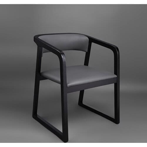 Chair modern minimalist dining chair back chair solid wood home hotel restaurant with armrest office Nordic Chinese