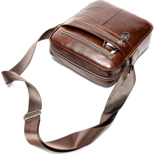 Fashion Genuine Leather Shoulder Bags Men Business Bag Male Vintage Mens Messenger Bag Small Casual Crossbody Bags For Men