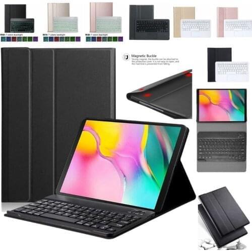 Slim Magnetic T580 Cover For Samsung Galaxy Tab A 10.1 2016 T585 T580N SM-T585 Case Backlight Bluetooth Touchpad Keyboard cover