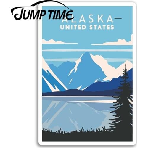 Jump Time for Alaska USA Vinyl Stickers America Cool Sticker Laptop Luggage Waterproof Accessories Bumper Car Decal