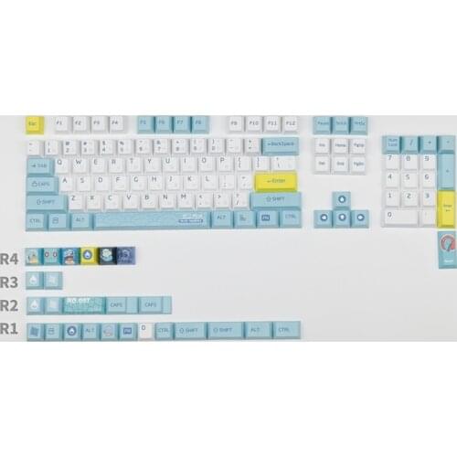 128 keys Japanese Root Turtle PBT Keycaps Cherry Profile 1.5U 2U Shift for Cherry MX Switches Mechanical Keyboard