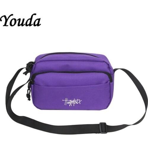 Youda 2021 New Solid Color Unisex Messenger Bag Couple Shoulder Bags Mobile Phone Packet Simple Casual Sports Storage Pouch