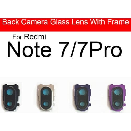 Back Rear Camera Lens Glass Cover For Xiaomi Redmi Note 7 7 Pro Main Big Camera Cover Frame + Sticker Replacement Repair Parts
