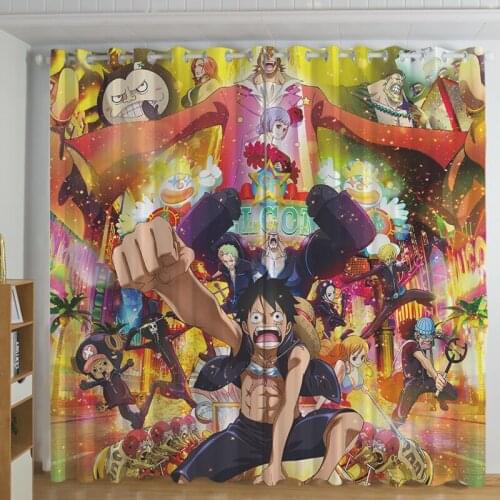 Popular Anime One Piece 3D Printed Curtain Kids Bedroom Living Room Curtain Home Decoration Parlour Room Blackout Curtains 02