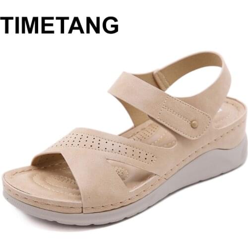 TIMETANG 2021 New Sandals embroidered Womens Sandals Light Comfortable Large Size Beach Slippers Casual Shoes Womens Shoes