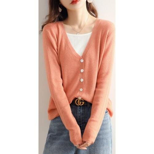 2021 Cardigans for woman summer sweaters knitted jumper High Quality Female knitwear V-neck cool comfortable