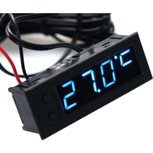 1*Multifunctional 12v Led Car Auto Clock Thermometer Temperature Gauge Voltmeter