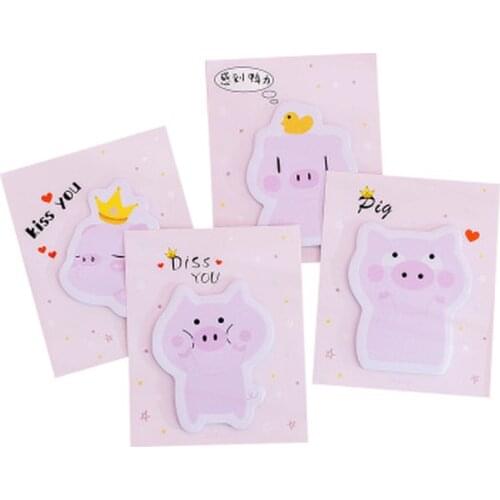 1pcsPig Memo Pad Kawaii Stationery Novelty Memo Sheets Student Cute Sticky Note Cartoon Planner Sticker Kawaii School Supplies